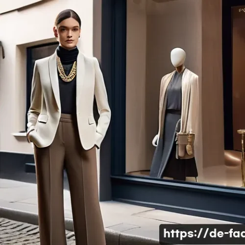 패션 머천다이징 - **Prompt: "A captivating, luxurious shop window display for a high-end fashion boutique on a charmin...