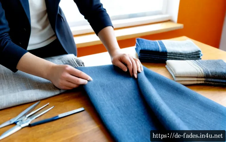 Home 17 패션디자인과 패션소재 응용 - Photorealistic fashion design studio in Berlin, a German fashion student arranging natural wool, lin...